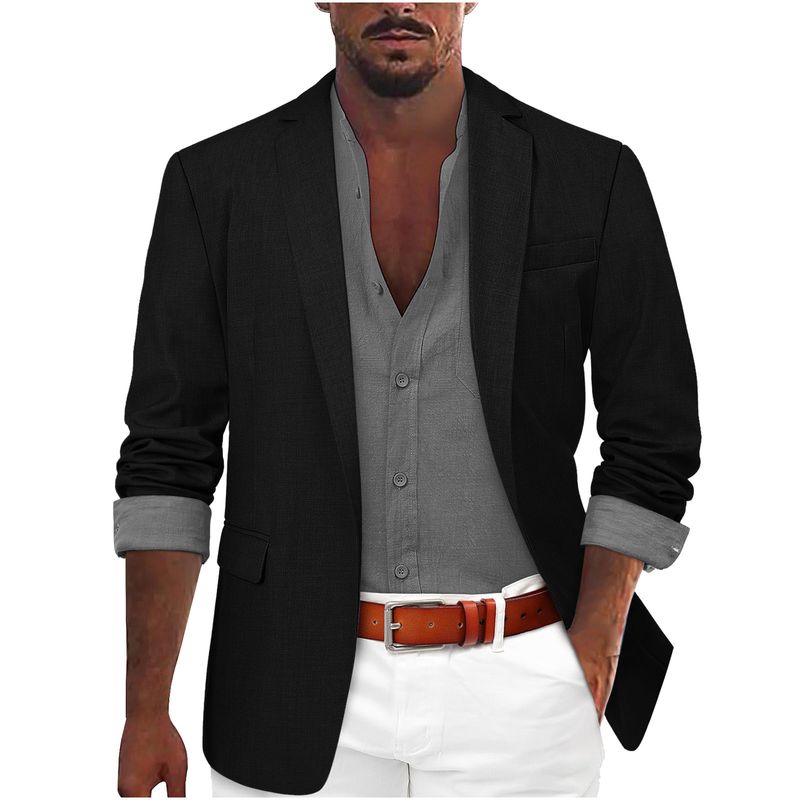 Giacca da uomo con un bottone, stile casual_voghion.com