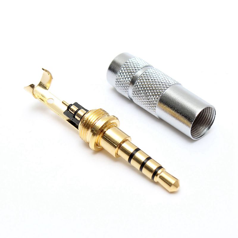Câble de réparation pour casque stéréo 3,5 mm 4 pôles plaqué or, connecteur jack audio pour casque, soudure_voghion.com