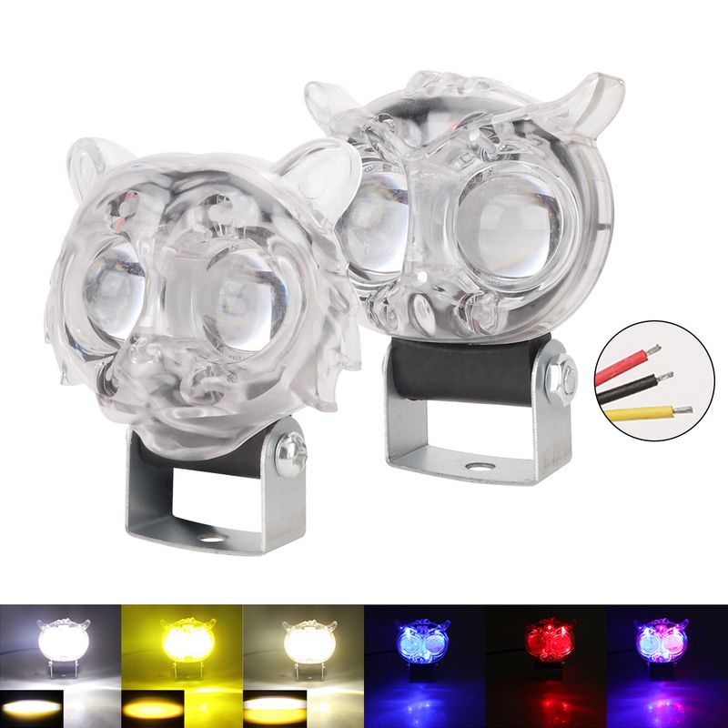 Motorsykkel LED Rainbow Owl Tiger Style Spotlight Elektrisk kjøretøy Modifisert frontlykt_voghion.com