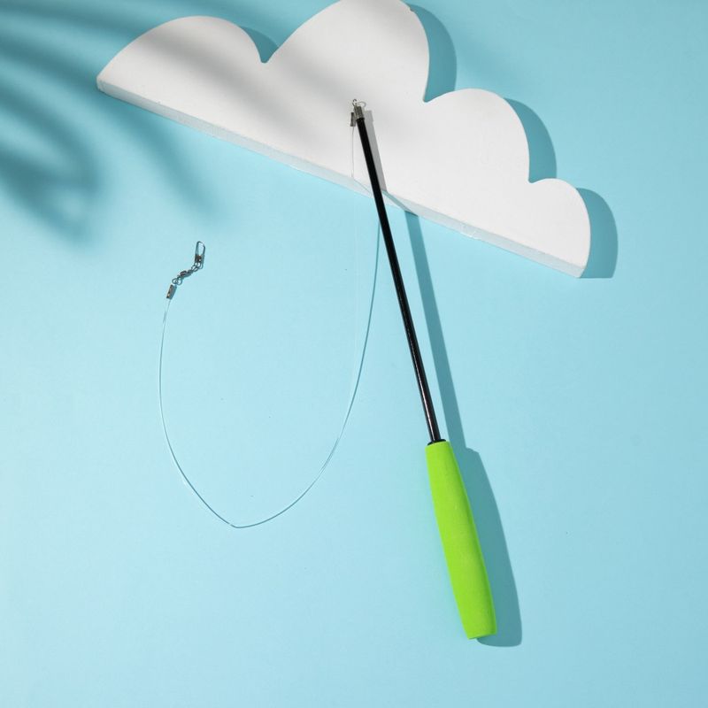 Hot-Sellin Teaser Wand Telescopic Three-Section Rod Cat Self-Entertainment Toy Multiple Colors Available Direct_voghion.com