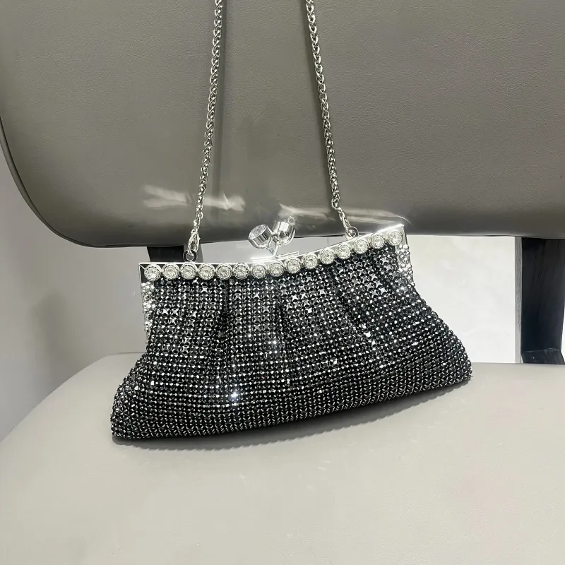 Henkel Strass Abend Clutch Tasche Geldbörse und Handtasche funkelnde Kristall Schulter 250314l_voghion.com