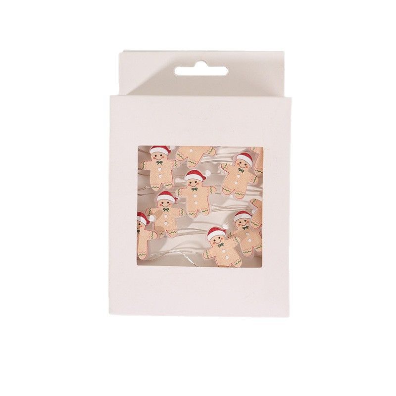Direct Source LED String Creative Gingerbread Man Shape Christmas Decoration Decorative Atmosphere Lights Wholesale_voghion.com