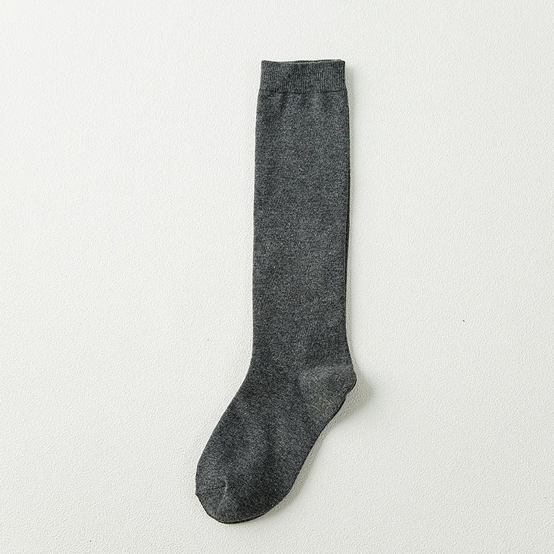 Women's Long Cotton Colorful Autumn Winter Basic Calf Student Slimming Mid-Calf Knee-High Slouch Socks_voghion.com