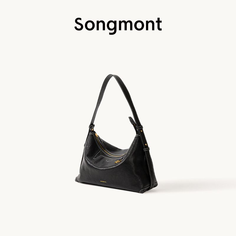 Borsa a tracolla Songmont Yamashita Arimatsu Trace Series Shallow Hobo in pelle conciata al vegetale, da donna_voghion.com