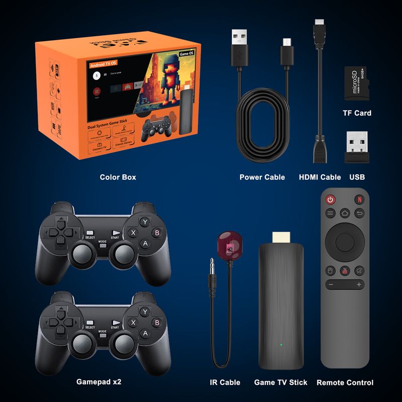 ELEBAO D6G Retro TV 64GB 10000 x2 Lite Juegos Gamepad Video Console 4K Game Stick_voghion.com