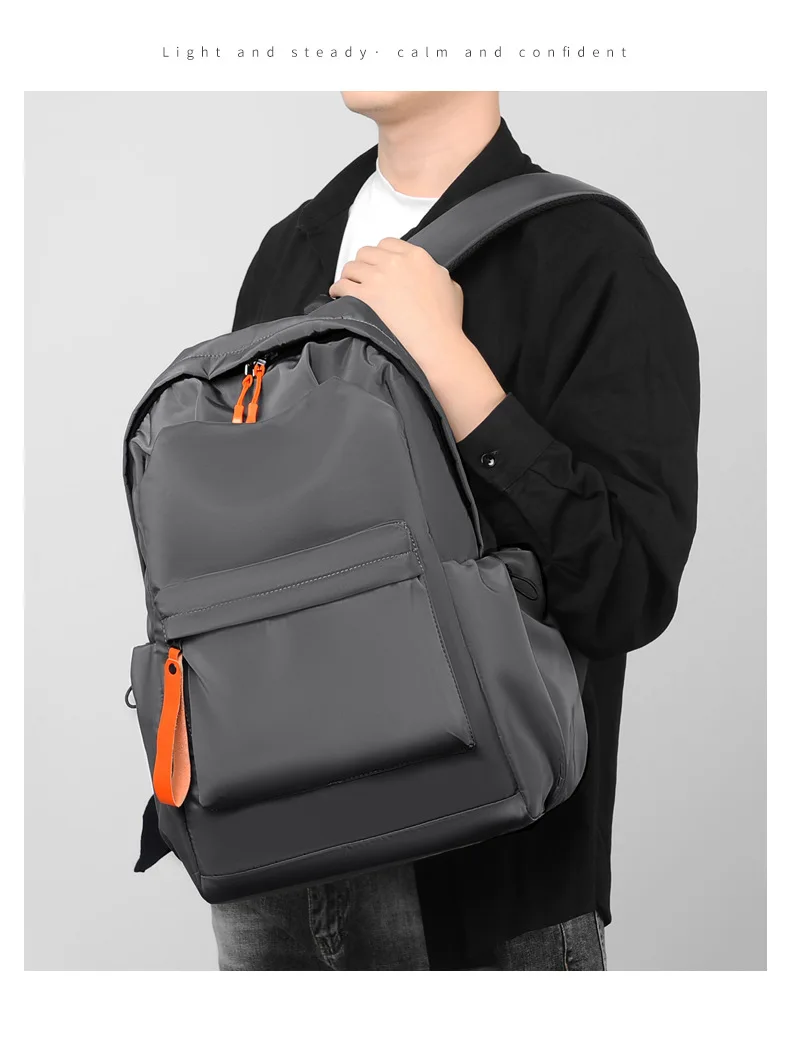 Solid Color Washed Business Commuter Computer Backpack Male Hipster Student Bag_voghion.com