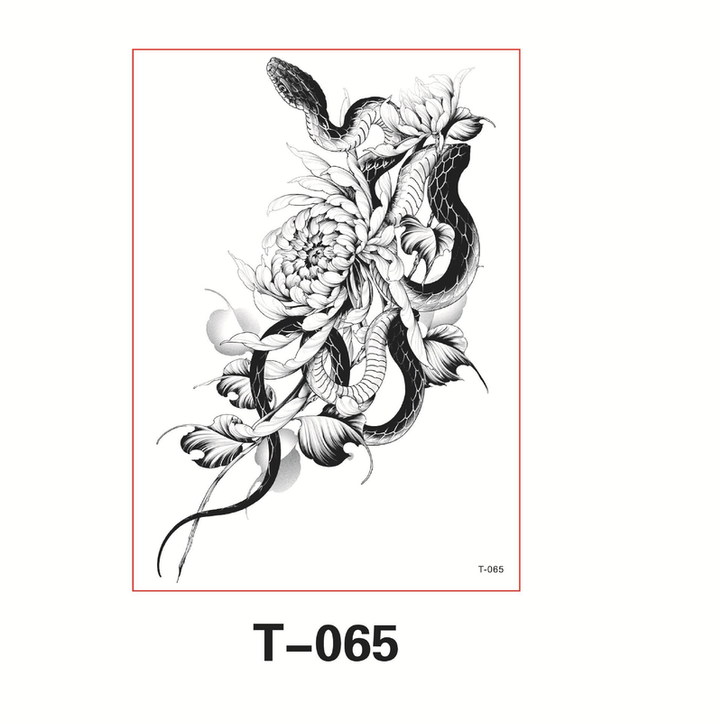 Accessoires de tatouage, nouveaux autocollants de tatouage noirs et blancs, imperméables et durables, autocollants de tatouage de personnalité féminine avancés pour bras sexy_voghion.com