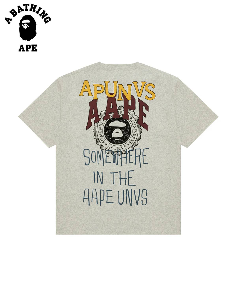 T-shirt a maniche corte con stampa multi-lettera "A BATHING APE BAPE" realizzata in tessuto di puro cotone_voghion.com