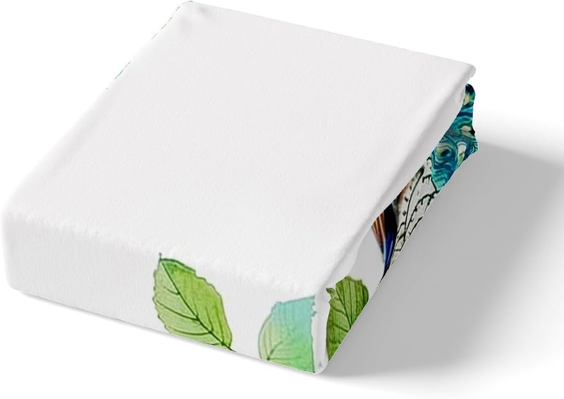 Copripiumino con pavone per lettino per bambini, copripiumino con pavone dipinto a olio, elegante set di biancheria da letto con uccelli, set di biancheria da letto con fiori selvatici e decorazioni per la camera da letto._voghion.com