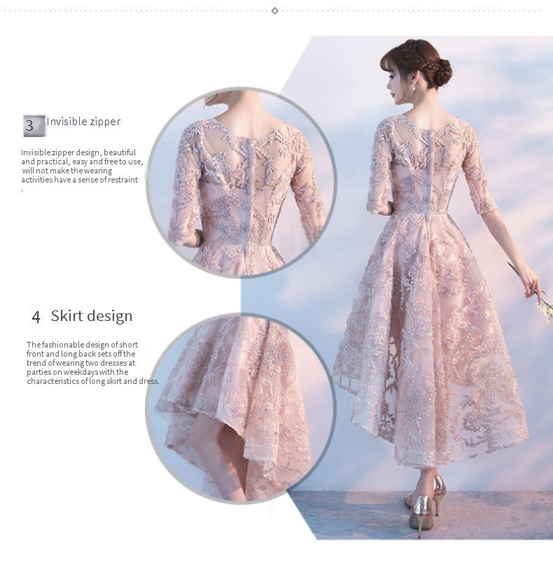 Elegant Princess Lace Dress - A-Line Formal Evening Gown With Long Sleeves, High Waist, Corset Back For Banquet, Wedding Guest, Party ( S-XXXL)_voghion.com
