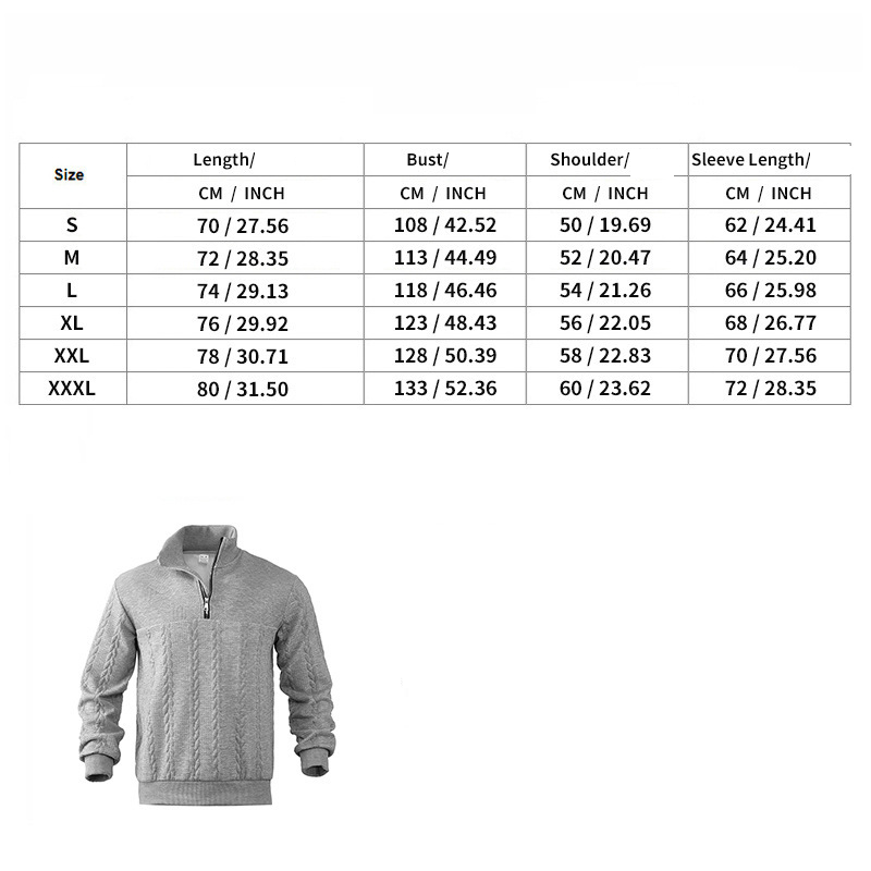 Sudadera informal de cuello alto con cremallera y punto holgado con costuras gruesas de manga larga para otoño e invierno_voghion.com