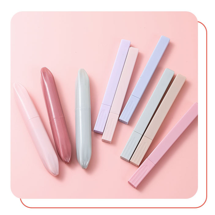 Dual-Tip Highlighter Set - 12 Vibrant Colors, Square Design, Smooth Ink Flow For Study, Office & Art Projects_voghion.com