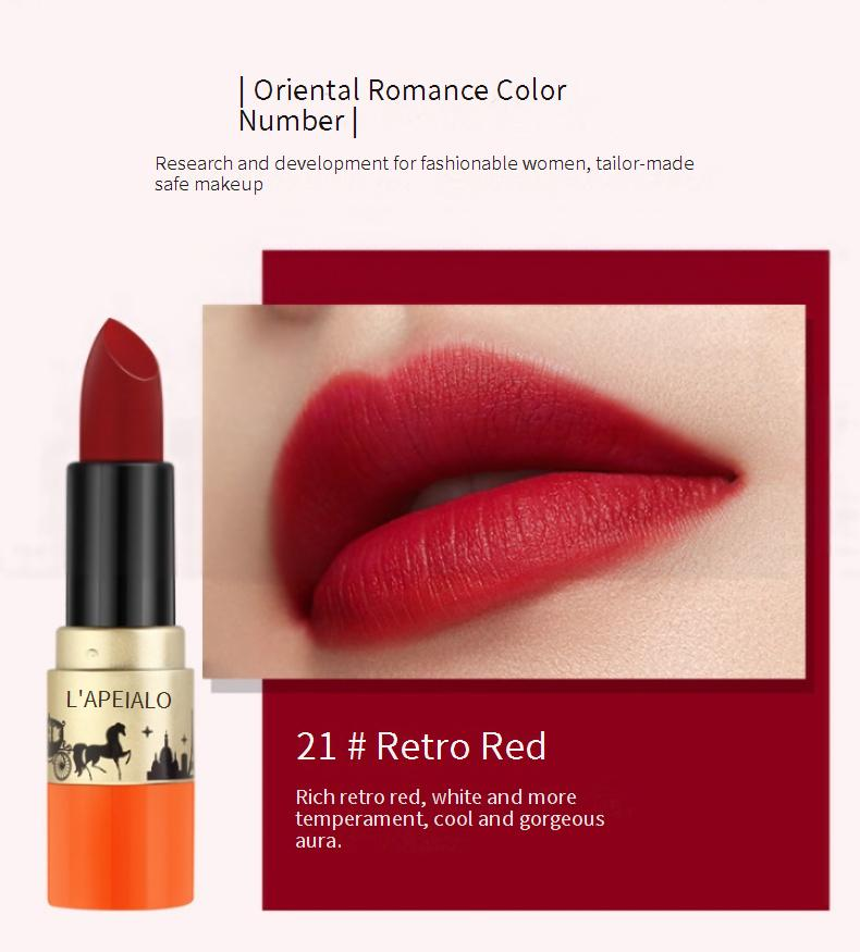 Velvet Matte Lipstick Set - 8 Long-Lasting Non-Stick Lipstick Shades, Luxe Gift Box With Pouch, High-End Orange Collection_voghion.com