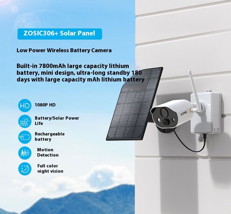 3MP draadloze beveiligingscamera op batterijen met zonne-energie, 2K HD nachtzicht, IP66 waterdicht, 15 m IR-bereik, tweerichtingsaudio voor binnen- en buitengebruik_voghion.com