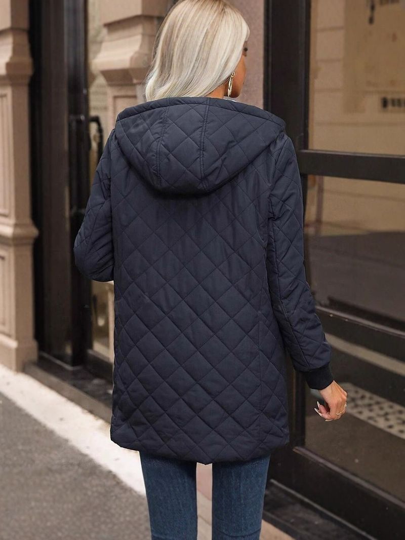 Damen-Wintermantel mit Fleecefutter und Kapuze – weiche Pufferjacke aus Polyester mit Kunstpelzbesatz, warme und stylische Oberbekleidung für Freizeit und Outdoor_voghion.com