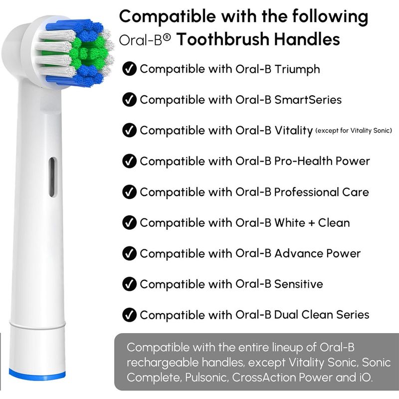 8er-Packung, kompatibel mit den Ersatzbürstenköpfen für elektrische Zahnbürsten von Oral B, professionelle Zahnbürstenköpfe zum Nachfüllen für 1000, 1500, 3000, 7000, 7500, 8000_voghion.com