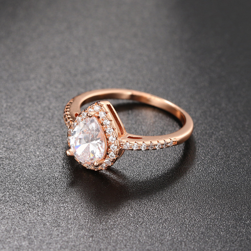 Misty Moon Classic Anello di fidanzamento da donna Micro set AAA Zircone placcato platino Anello con diamanti Gioielli_voghion.com