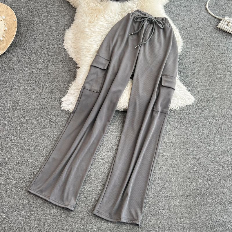 Damenbekleidungssets, modischer Anzug, T-Shirt mit Buchstaben-Aufdruck für Damen von Spice Girls, zweiteilig, lässig, schlankmachende Arbeitskleidung, Hose mit weitem Bein_voghion.com