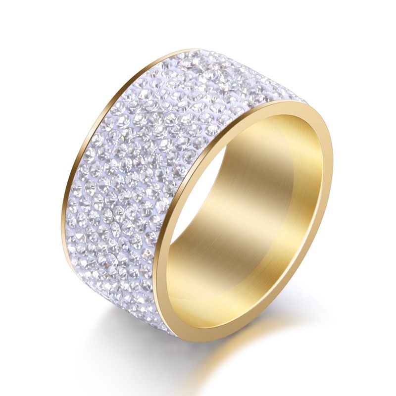 Anello da uomo in titanio con diamanti intarsiati, versatile e alla moda, 8 file con diamanti, in acciaio inossidabile, da 12 mm_voghion.com