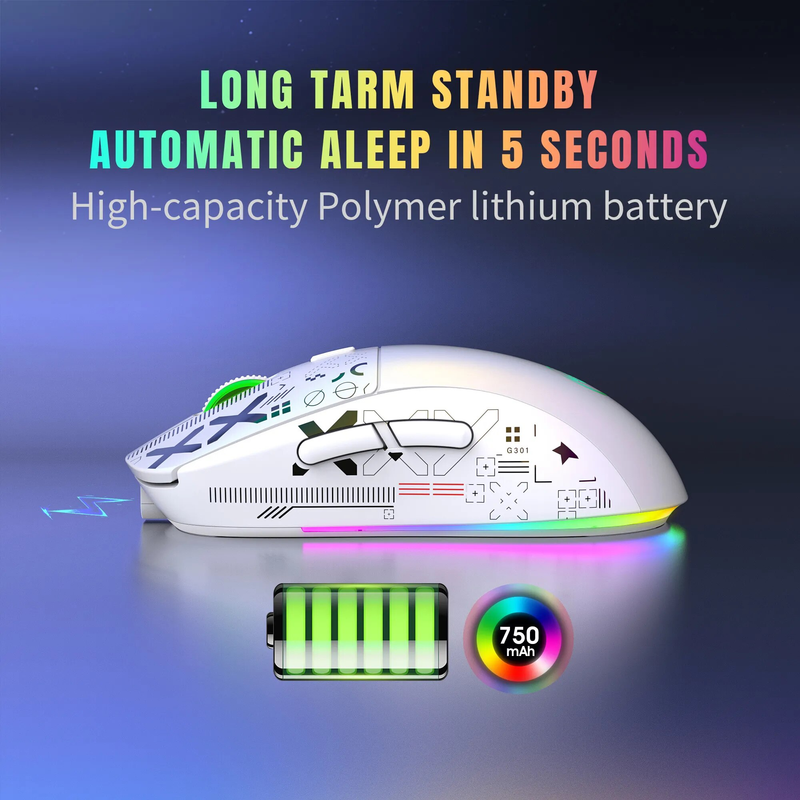3 režiimiga Bluetoothi mängude taaslaetav 2,4G USB juhtmeta RGB taustavalgustusega hiir iPadi tahvelarvuti sülearvutile_voghion.com
