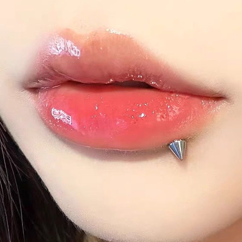 Piercing a forma di punta del diavolo, con testa a cono, in acciaio al titanio, con fossetta, per orecchio, con osso, per donna_voghion.com
