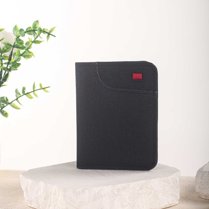 Vertical Canvas Short Dollar Men's Leather Wallet_voghion.com