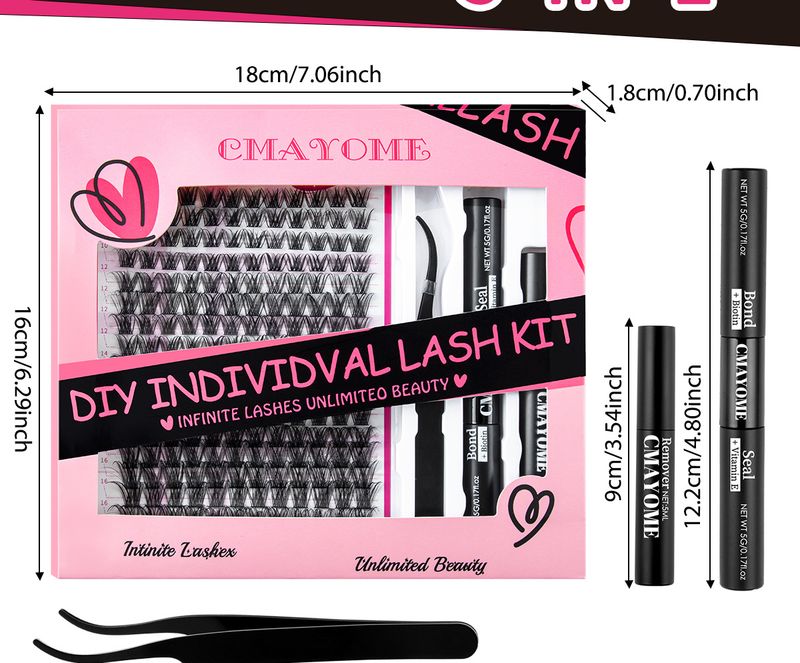 European and American cross border single cluster D curved hair false eyelashes exquisite gift box set DIY segmented natural thick eyelashes_voghion.com