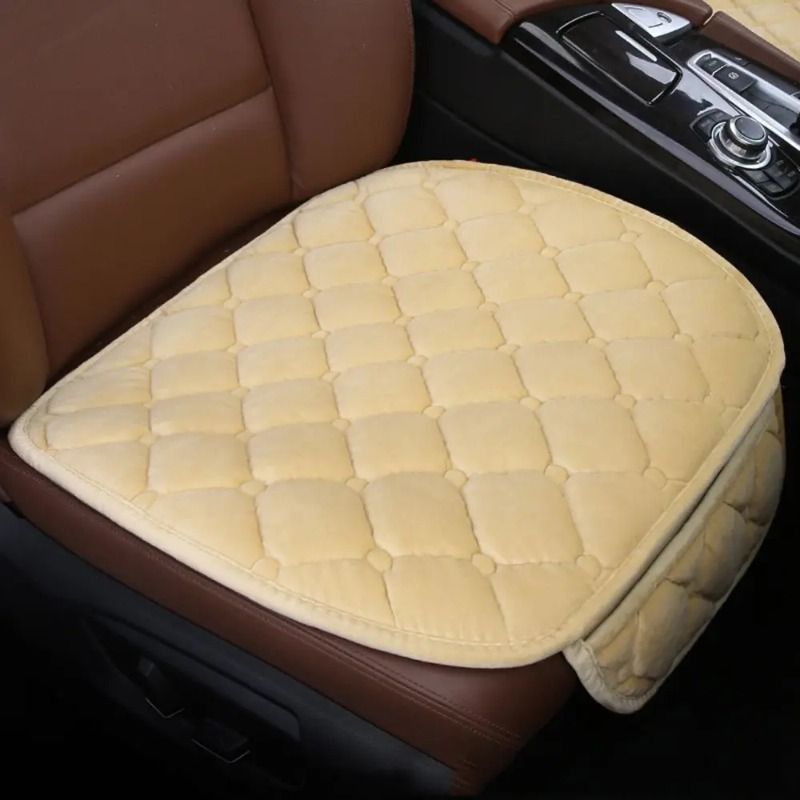 The Plush Cover Warm And Soft 2pcs Seat Cushion Anti-slip Chair Protection Pad Is Suitable For Most Car Models_voghion.com