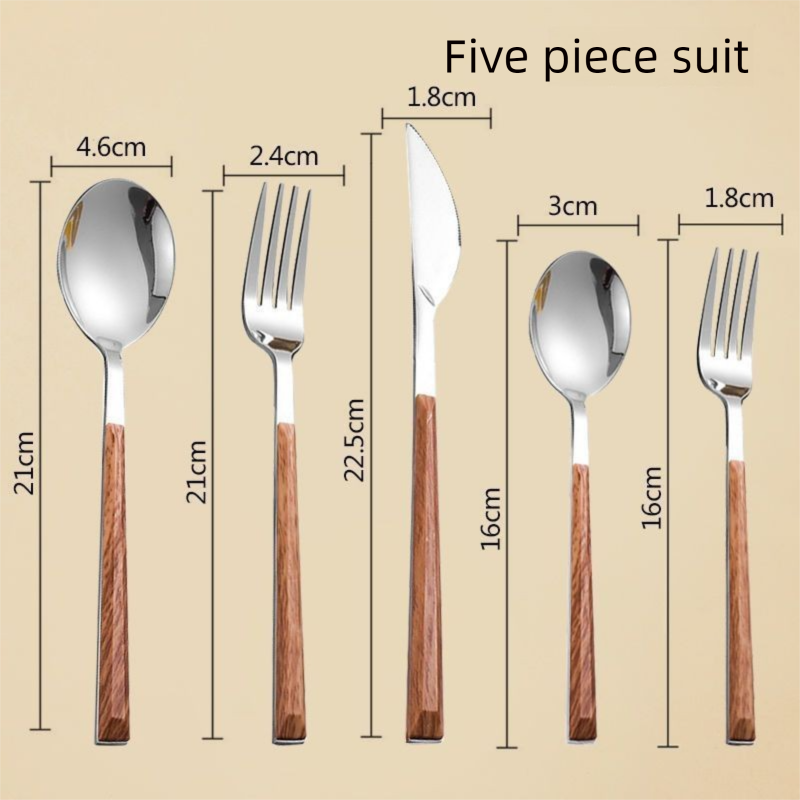 Stainless Steel Western Tableware Ins Style Steak Knife Household Adult Dessert Spoon Fork Three-Piece Set_voghion.com