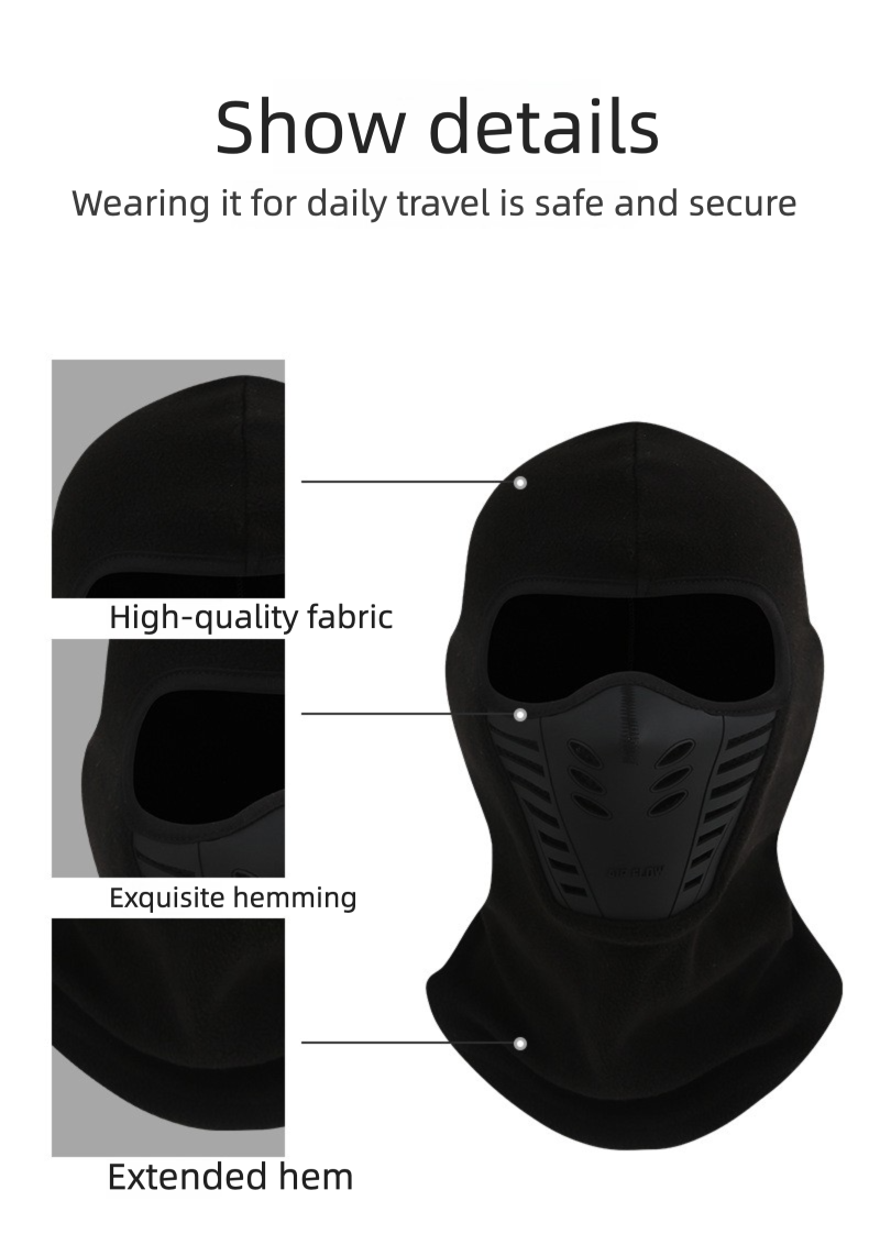 Maschera invernale calda foderata in pile per uomo, fodera per casco da moto elettrica, cappello da sci integrale antifreddo_voghion.com