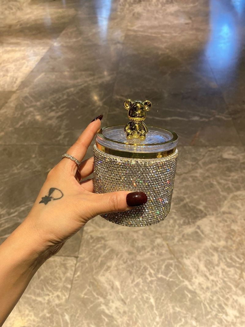 Luxury Rhinestone Bear Toothpick Holder – Elegant Home Tabletop Accessory, Creative Gift Idea For Home & Restaurant_voghion.com