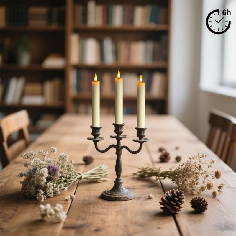 Bougies à longue tige en cire, vente transfrontalière, ambiance festive, fête de mariage, Noël, télécommande électronique_voghion.com