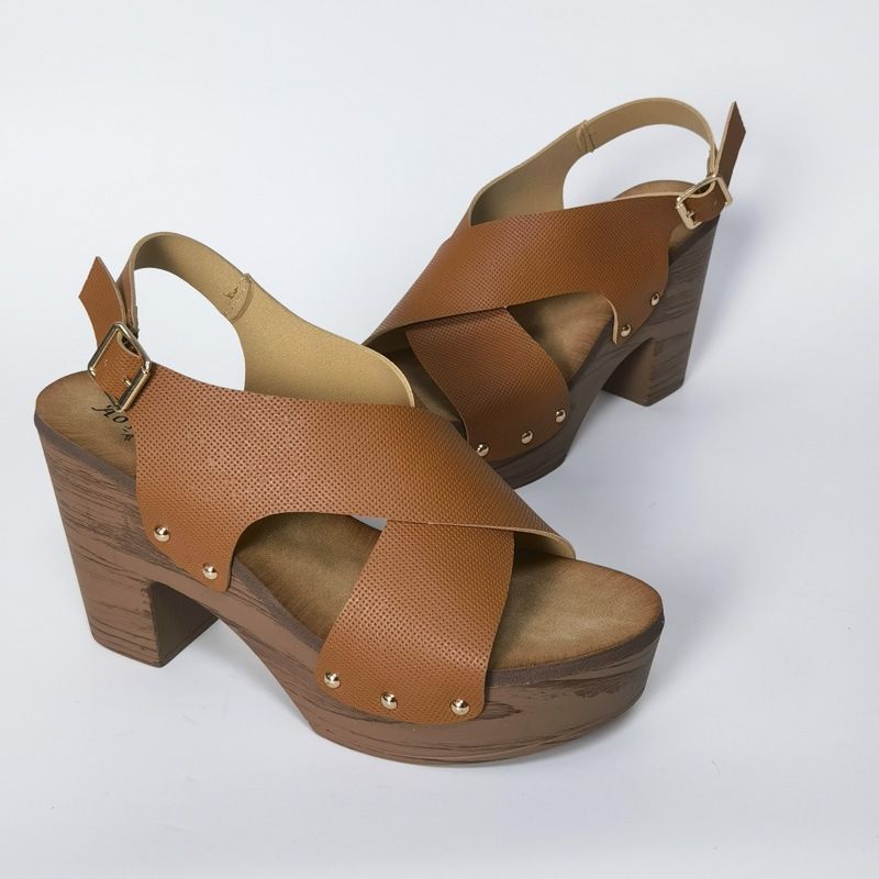 Schuhe 2024 Neue Dicken Hohen Absatz Große Größe Sandalen frauen Einfachheit_voghion.com