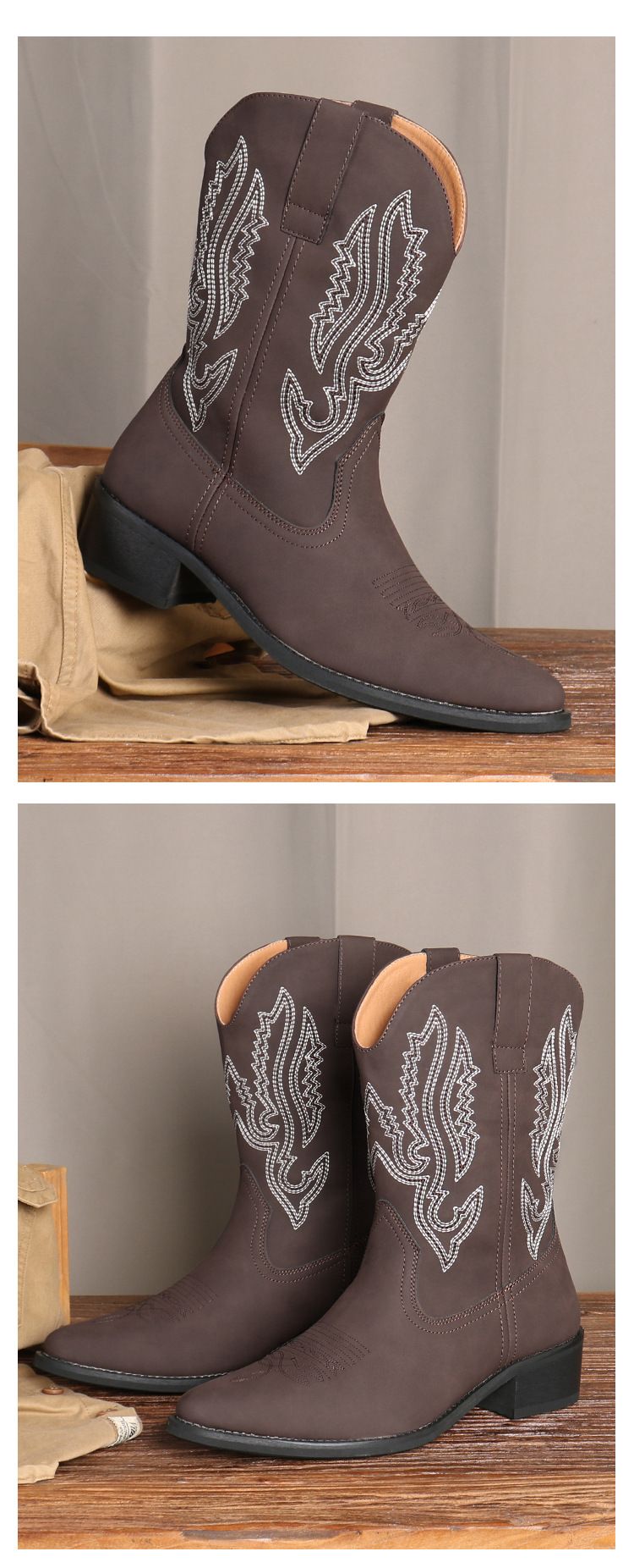 Stivali da cowboy western ricamati alti da uomo Voyage 890, taglia grande, per il commercio transfrontaliero_voghion.com