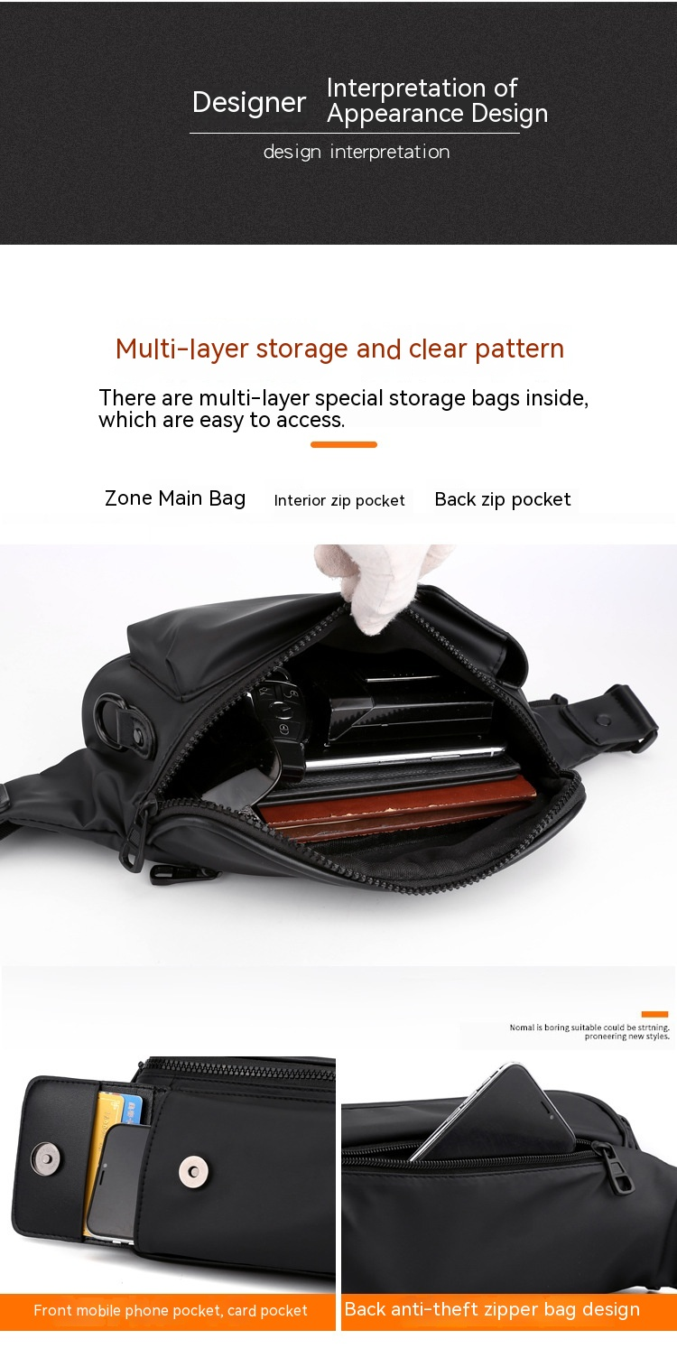 Nuovo marsupio da uomo tendenza moda borsa a tracolla multifunzionale borsa da petto casual di grande capacità borsa per cellulare da corsa all'aperto_voghion.com