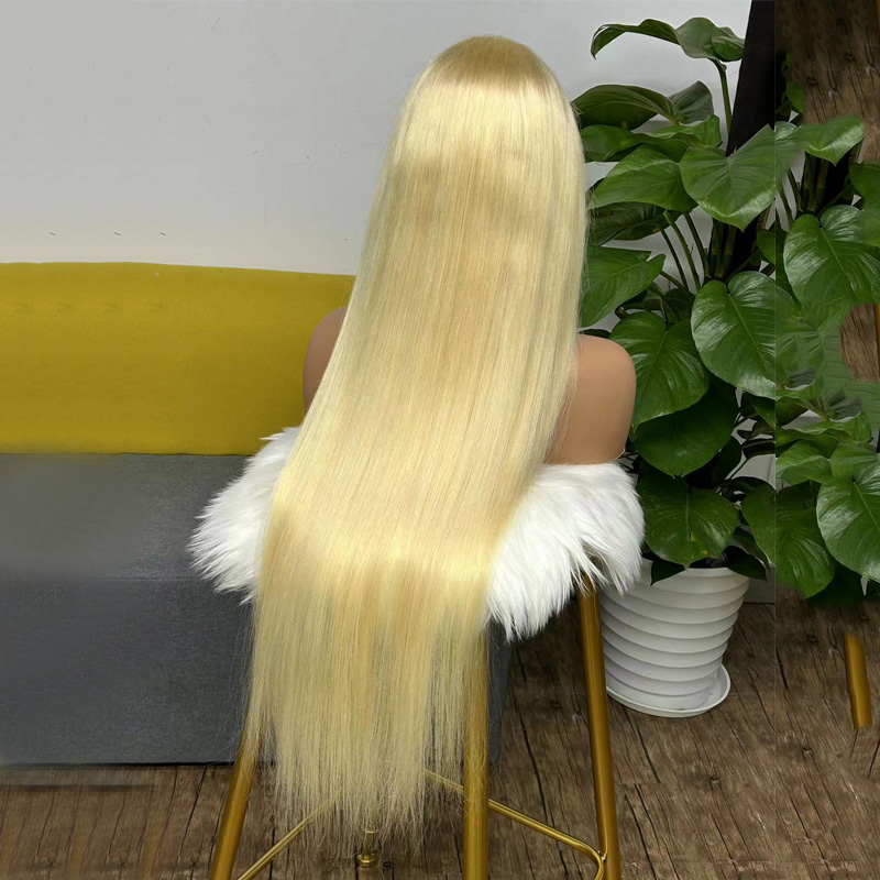 613 Lace Front Wig Human Hair 13x4 Straight Blonde Lace Front Wigs Human Hair Pre Plucked Wig Blonde Lace Frontal Human Hair Wigs 180 Density_voghion.com
