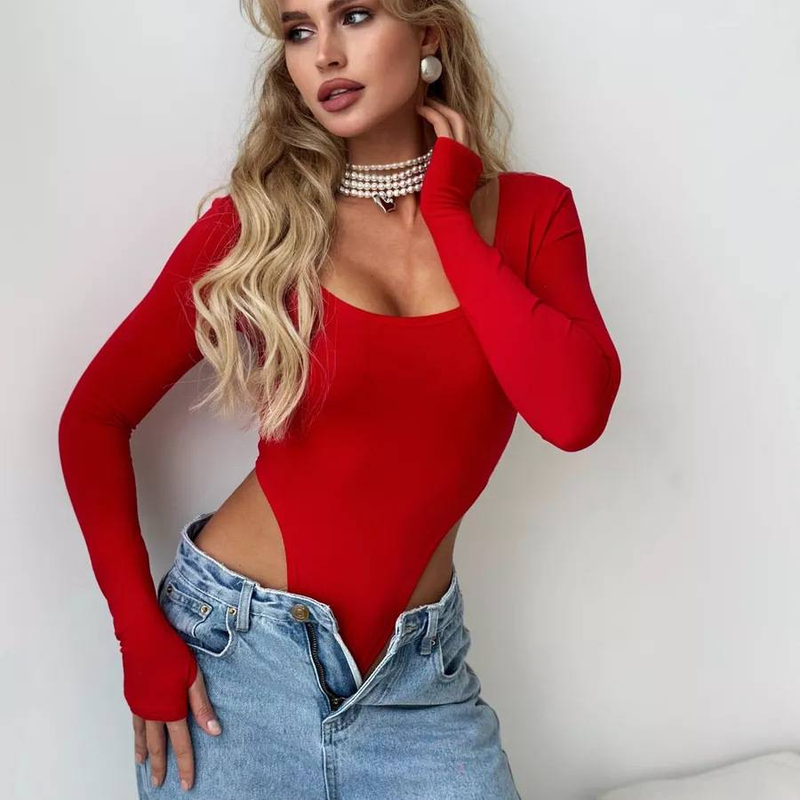 Women's clothing All-match low-cut long-sleeved tights_voghion.com