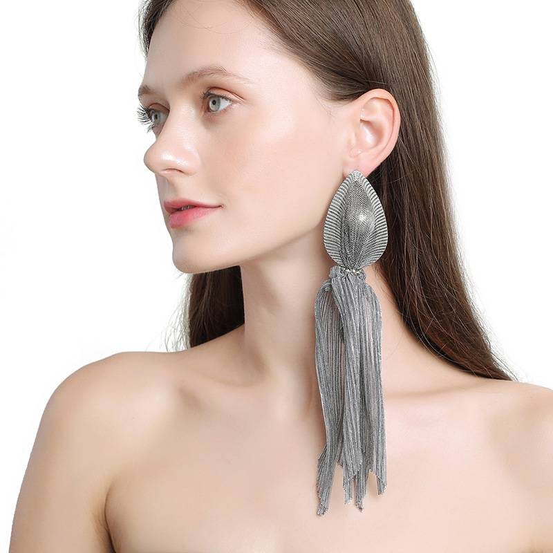 Böhmische große Stoff-Ohrringe, lange Hängeohrringe für modische Frauen, übertriebene Aussage, Schmuck, Hochzeitsgeschenk_voghion.com