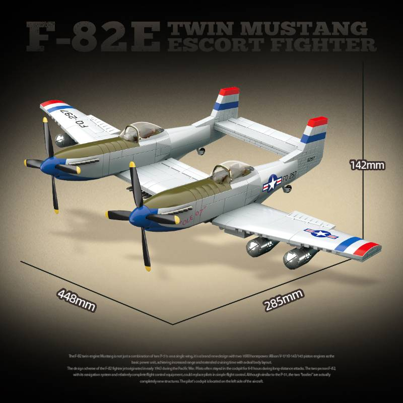 Andre verdenskrig Militær Klassisk Modell F-82 Twin Mustang Samling Ornament Byggeklosser Murstein Leker_voghion.com