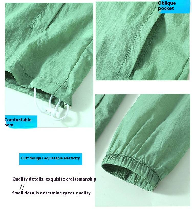 Men's Plus Size Summer Sun Protection Hooded Jacket With Zipper - Lightweight, Breathable & UV Protection For Big & Tall (4XL-10XL)_voghion.com