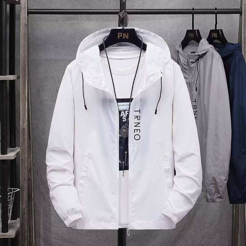 Men's Clothing Lightweight Sun Protection Hoodie Jacket UPF 50+ UV Blocking Breathable Quick-Dry For Outdoor Sports Summer Wear (White, Gray, Blue)_voghion.com