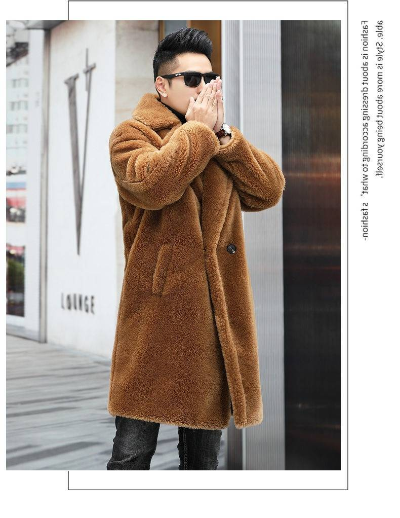 Cappotto invernale da uomo in pelle di montone, lungo, in lana di alpaca, con pelliccia, vestibilità comoda, doppiopetto e revers a lancia_voghion.com