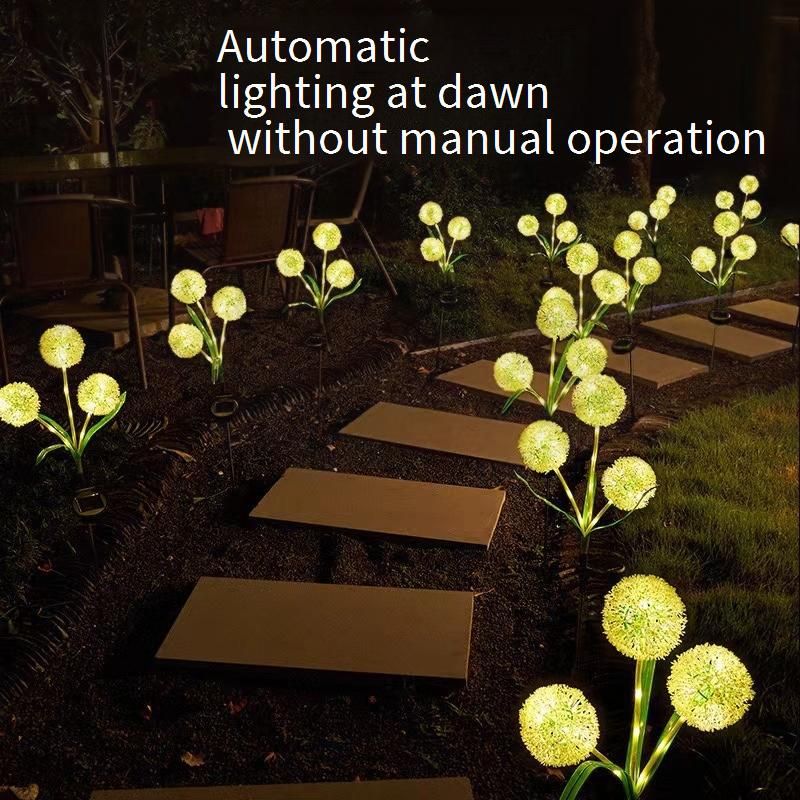 Luci da giardino a LED a 3 teste alimentate a energia solare - Luci decorative per esterni impermeabili con picchetto, opzioni bianco caldo e multicolore_voghion.com