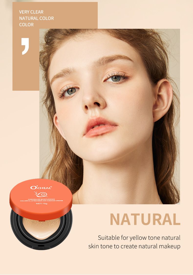 O'CHEAL Orange Snail Air Cushion BB Cream Lightweight Skin Care · Natural Nude Makeup Feeling · Crafted With 15g Craftsmanship Unlock Natural Skin Imm_voghion.com