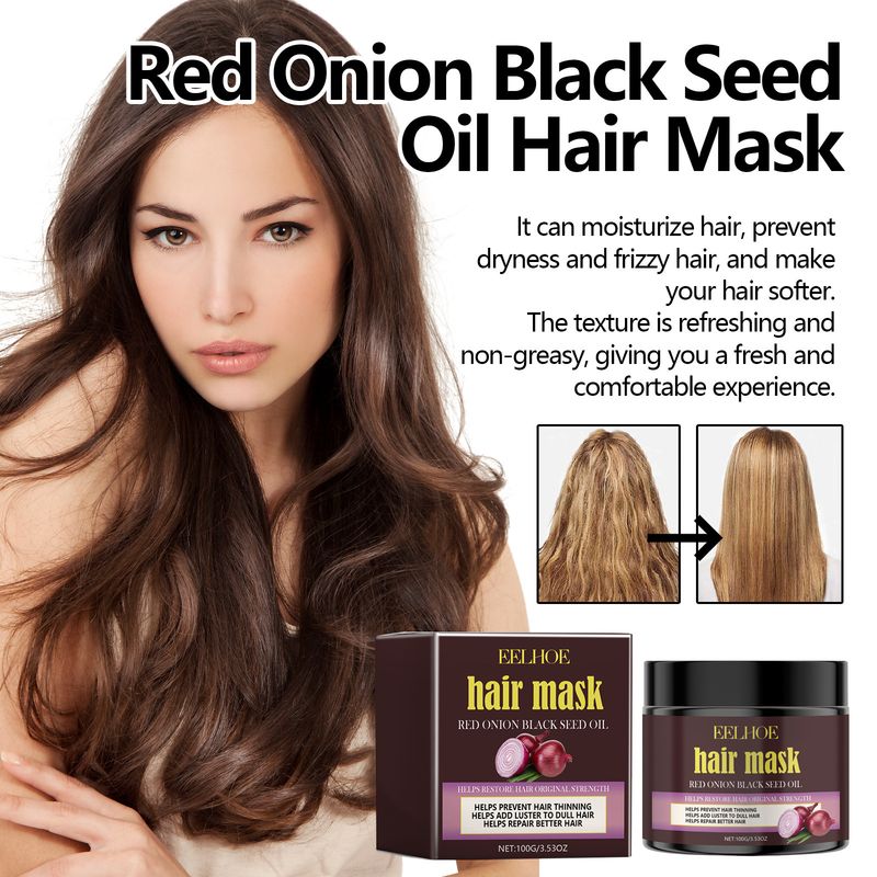 EELHOE Olio di semi neri di cipolla rossa per riparare furia, capelli forti, soffici e belli, capelli radiosi, lisci e luminosi_voghion.com