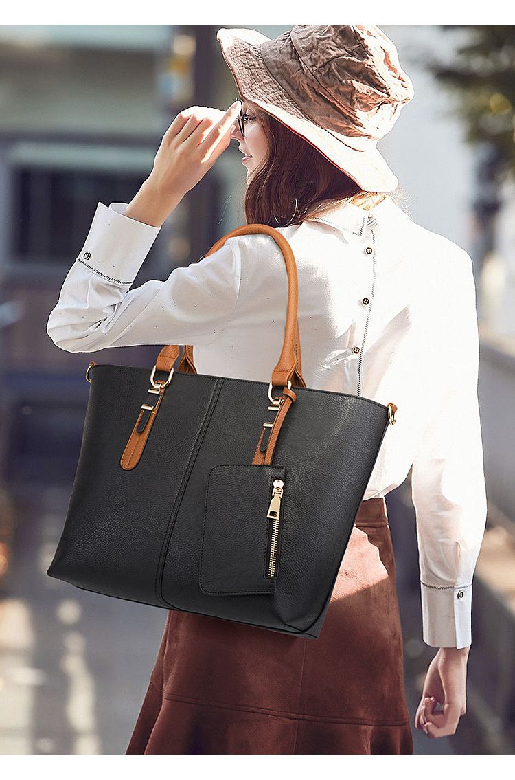 Damentaschen Mutter- und Kindertasche Neue Damen-Umhängetasche Herbst und Winter Kontrastfarbe Mode-Umhängetasche Große Kapazität Handtasche_voghion.com