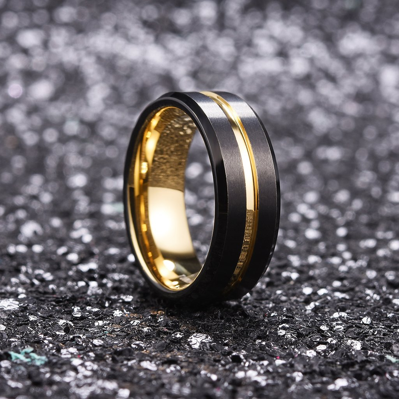 Hot Sales Hot Sales Fashion 8mm Black Tungsten Wedding Celtic Dragon Inlaid Zircon Punk Stainless Steel Blue Carbon Fibre Ring For Men_voghion.com