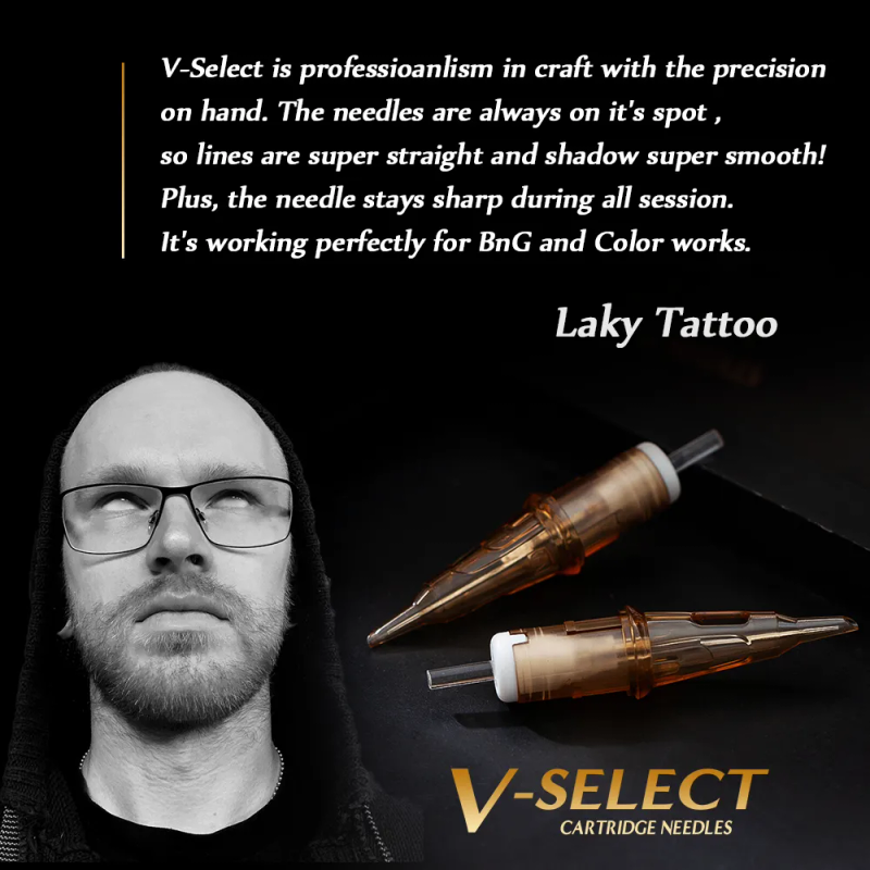 Tatoveringsnåle EZ V-Select tatoveringspatronnåle plus rund liner skumdæksler til patron Roterende tatovering hine tatovering_voghion.com
