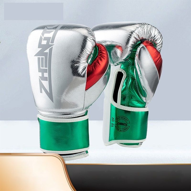 Gants de boxe en microfibre pour adultes pour compétitions professionnelles, doublure intérieure en latex, gants d'entraînement et de fitness en cuir brillant_voghion.com