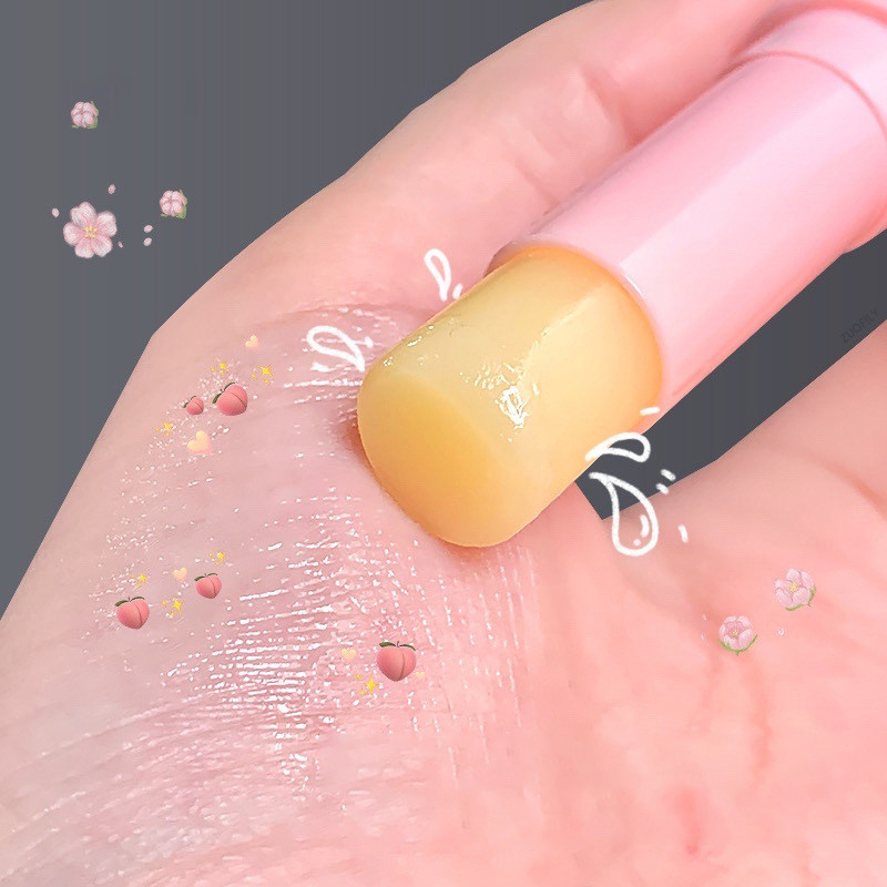 Hydraterende Natuurlijke 1PC Perzik Lippenbalsem Temperatuurverandering Kleur Lippenstift Anti-drogende Lippenbalsem Lange-lastin stok_voghion.com